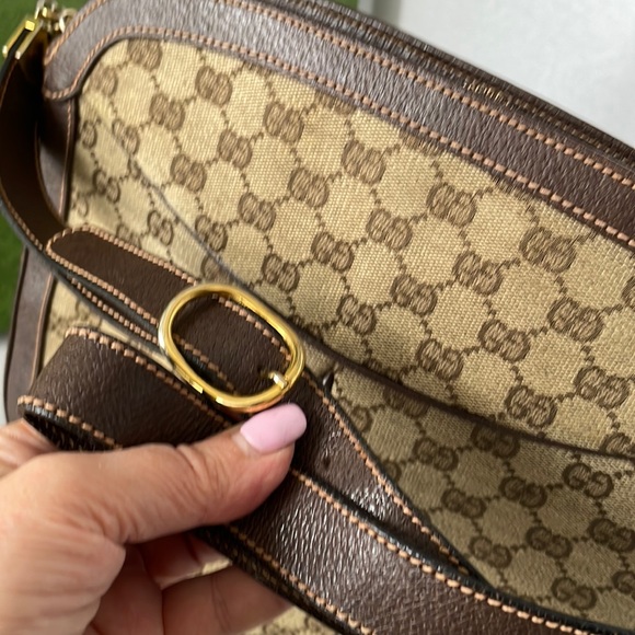 Authentic Gucci GG Canvas Leather Crossbody/Shoulder Bag . - Picture 13 of 17